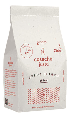 Cosecha Justa Arroz Blanco Chileno Sin Gluten 600 G