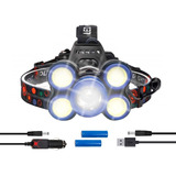 Linterna Minero Led Cabeza Vincha 5 Leds Bateria