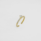 Anillo Promise Circonias Ajustable Oro Laminado 18k