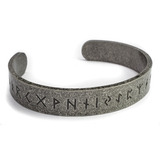 Pulsera Futhark Runas Nórdicas Protección Acero Inoxidable