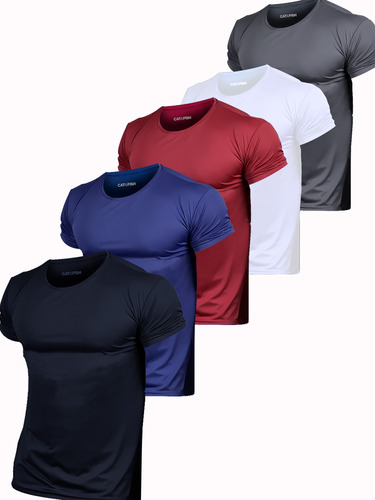 Kit 5 Blusa Camiseta Masculina Lisa Básica Atacado