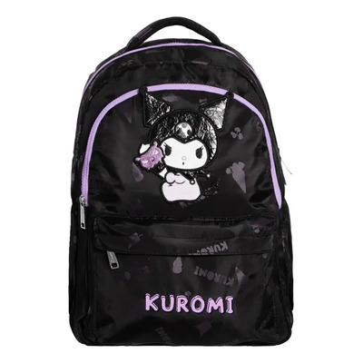 Mochila Escolar para Niñas Kuromi Ruz, Negra con Bolsillo para Botella | Envío gratis