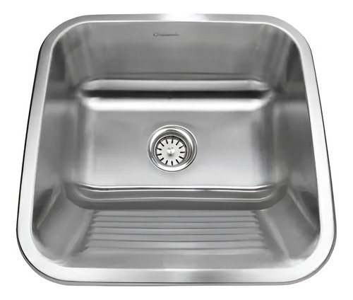  Tanque Aço Inox Lavanderia Prateado 55x45 Com Válvula 