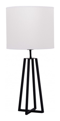 Lampara Mesa Negra  Pantalla Blanca Bergman 30619 Ne Aller