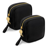 Exquileg Pequena Bolsa De Maquillaje, 2 Piezas-negro, Transp