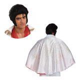 Kit Disfraz Elvis Presley Capa Reversible + Peluca Cotillón