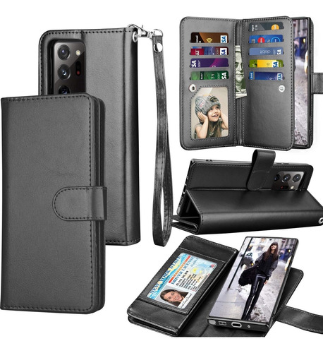 Funda W-black Galaxy Note 20 Ultra Negra Luxury Leather