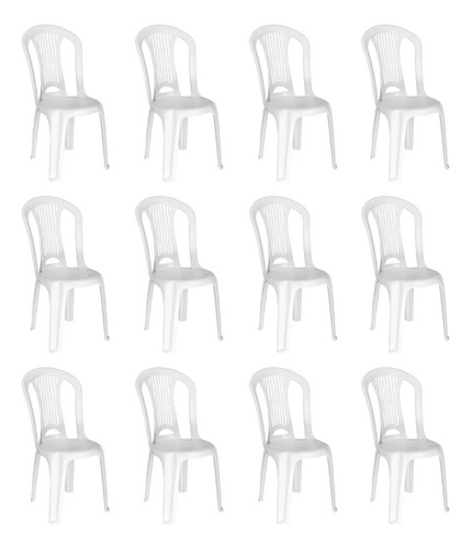 Combo Kit 12 Cadeiras Atlântida Branca Tramontina