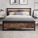 Lotcain Base De Cama De Plataforma Con Cabecera De Madera, R