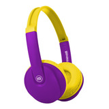 Audífono Bluetooth Inalámbrico Bt350 Amarillo/purpura Color Violeta