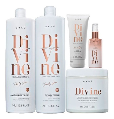 Divine Shamp E Cond Litro + Másc 500 Leave In + Serum 60ml