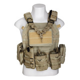 Colete Plate Carrier Mod.+ 9 Módulos + Bandoleira ( Tan)