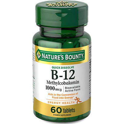 Vitamina B-12 Methylcobalamina 1000mcg B12 B 12 60 Tabletas | Envío gratis