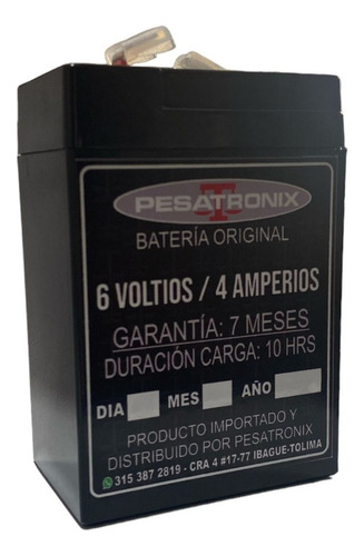 Batería 6v 4 Ah Recargable Sellada Para Básculas Balanzas