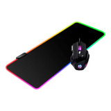 Kit Mouse Gamer Rgb + Mouse Pad Led Extra Grande 30x80 Rgb