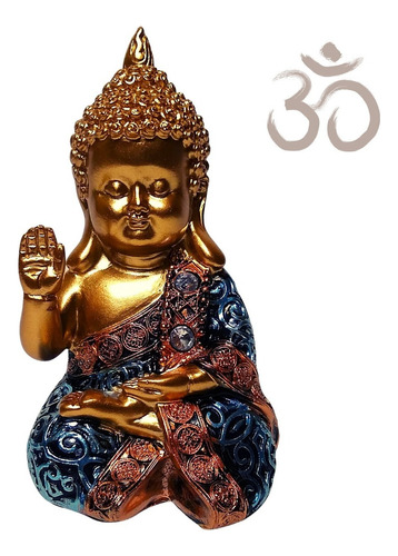 Buda Hindu Meditação Enfeite Sorte Proteção Talismã Cor Dourado