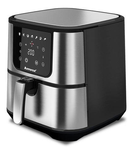 Fritadeira Airfryer Elétrica Sem Óleo 7 Litro Painel Digital Cor Preto 220v