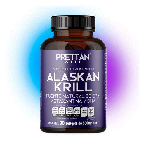 Astaxantina + Dha + Epa Alaskan Krill Prettan 30 Caps 500mg