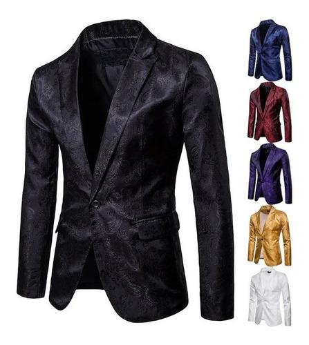 Trajes Blazer De Patrón Oscuro Estilo Palacio Para Caballero