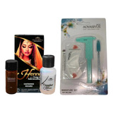 Henna Sobrancelha Chandra Kit Iniciante Escova Paquímetro Cor Castanho Escuro