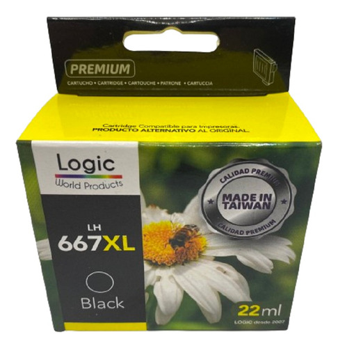 Cartucho Tinta Alternativa Logic 667xl Bk 22ml