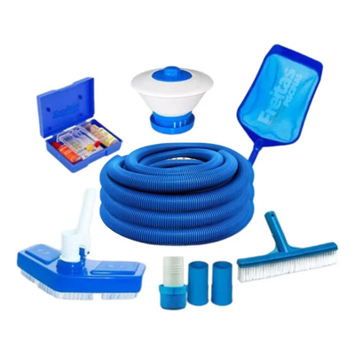Kit Limpeza Acessorios Para Piscina Fibra Vinil Alvenaria | Parcelamento sem juros