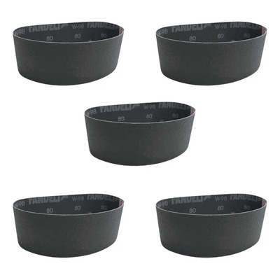 Pack 5 Lija Banda W-98 Fandeli Grano 80 3´´x21´´ Resistente 80