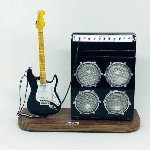 Miniatura Guitarra Stratocaster + Amplificador 1:4 Tudomini