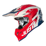 Casco Cross Just1 J39 Stars Blanco Azul Y Rojo