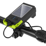 Lámpara Bicicleta Frontal Recargable Solar Usb Impermeable C