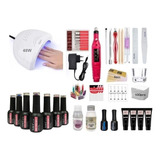 Kit Inicial X29 Completo Uñas Polygel Deco Art Cabina Torno!