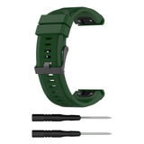 Correa De Silicona Verde Militar Para Garmin Fenix 5x (26 Mm