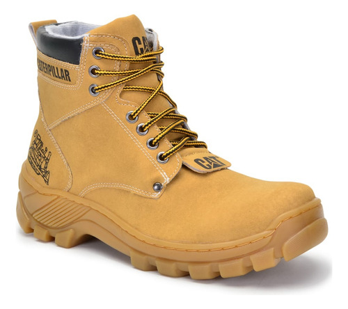 Botina Bota Coturno Masculino Couro Ecologico Cat  Bota Leve