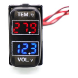 Voltímetro Digital Para Automóvil, Medidor De Temperatura, 2