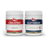 Kit Creatine E Glutamax 300g Recuperação Muscular Vitafor Sabor Sem Sabor
