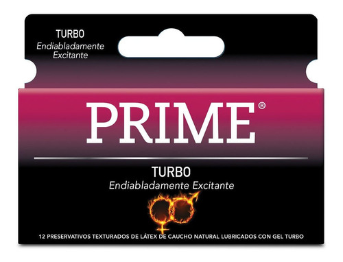Preservativo Prime De Latex Con Gel Turbo X 12 U