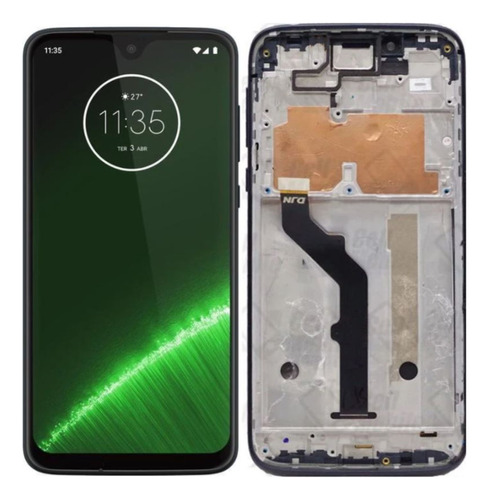 Tela Display Frontal Compatível Moto G7 Play Xt1952 Com Aro