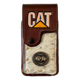 Funda Porta Celular Vaquera 100% Cuero Cat Caterpillar 