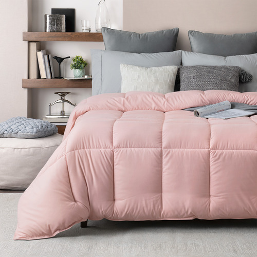 Edredón Esquimal Acolchado Relleno Tipo Down Queen Size Rosa| Úsalo Como Edredón O Con Funda Duvet