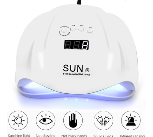 Lampara Led Uv Sun X 54w Esmalte Permanente Uñas Manicure