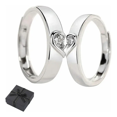 Anillo De Pareja Promesa Corazón No Despinta Fin Plata 925  | Meses sin interés