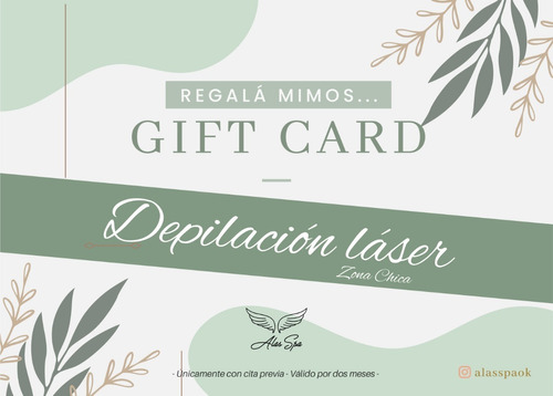 Giftcard Servicio Depilacion Laser (zona Chica)