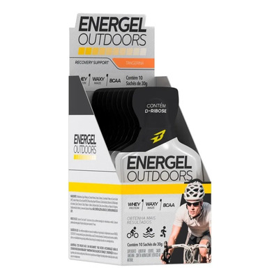 Energel Outdoors Cx 10 Sachês Carbogel - Bodyaction Sabor Tangerina