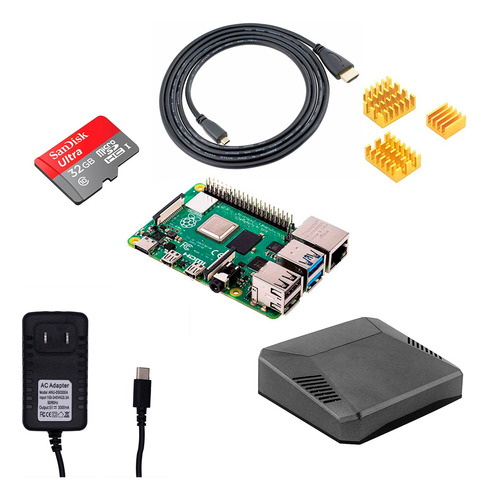 Kit Rasberry Pi 4b 8gb Ram Con Micro Sd 32gb Y Accesorios