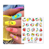 Lamina Sticker Pegatina Para Uñas Diseño Frutas Mujer