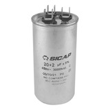 Capacitor Dual Doble Marcha Aire 20 + 2uf 450vac Metálico