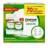 Kit Centrum Polivitamínicos Az Adulto 60 + 30 Comprimidos