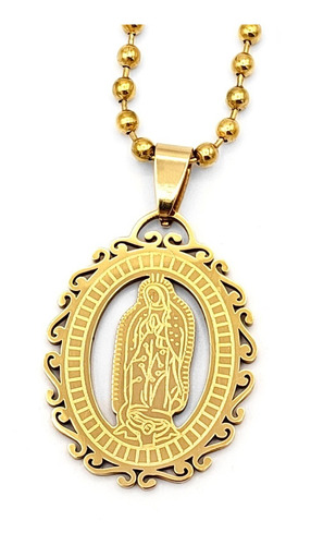 Cadena Militar Acero Dije Virgen De Guadalupe Iconic Store