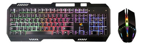 Kit Teclado Mouse Gamer Rgb Kt555 De Membrana Retroiluminado