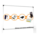 Pizarra Blanca 80x120 Borde Metal + Accesorios 